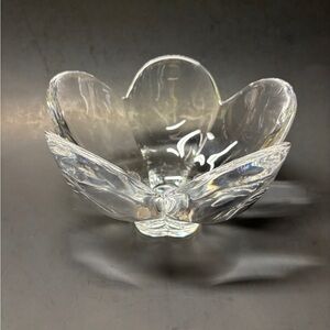 Orrefors Crystal 5 Petal Lotus Bowl